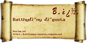 Batthyány Ágosta névjegykártya